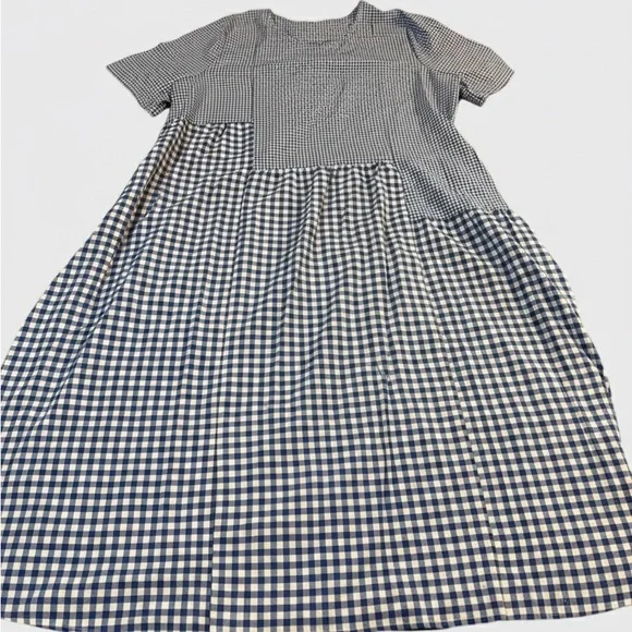 Plus Size Patchwork Gingham Tiered Midi Dress | Short Sleeve | NWOT | Unbranded - Picture 5 of 5